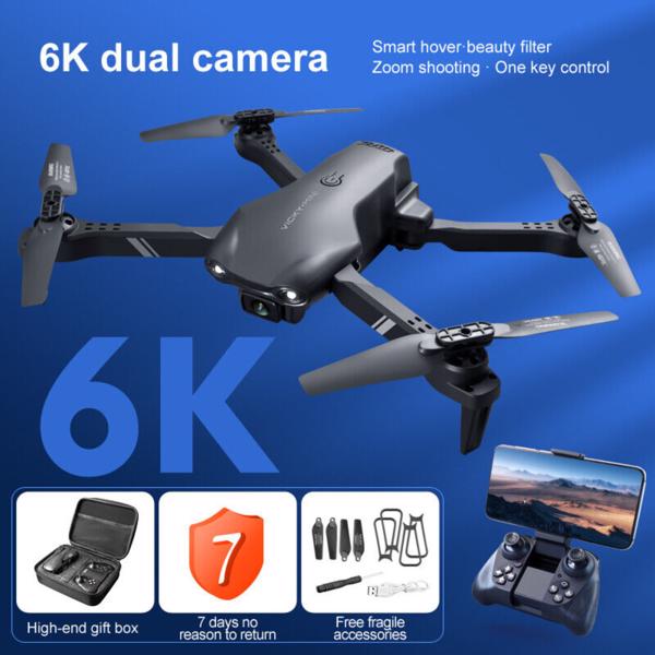 4DRC V13 Drone 6K Dual Camera – FPV WiFi, Pliable, 26 min d'autonomie, 2 Batteries