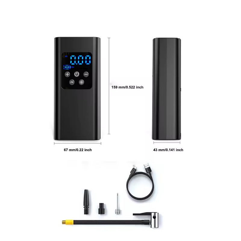Gonfleur de Pneus Électrique Numérique Automatique
4500 mAh 19 mm Sans Fil 150 psi Compresseur pour
Voiture Vélo Ballons