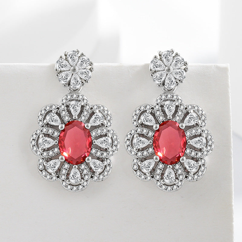 Parure Bijoux Fleurs Zircon – Bague, Collier & Boucles d’Oreilles