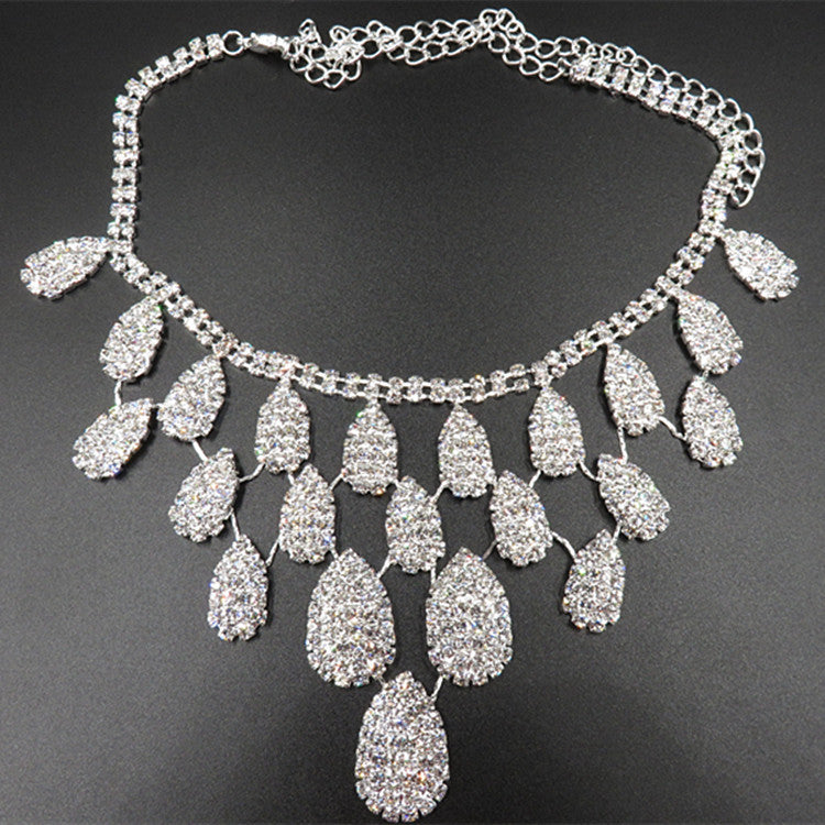 Parure Strass Mariée – Collier & Boucles d’Oreilles Soirée