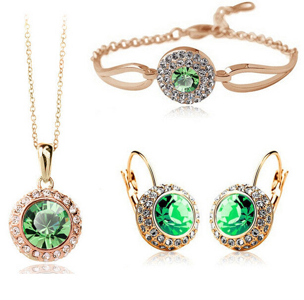 Parure Bijoux Style Coréen – Collier, Bracelet & Boucles d'Oreilles