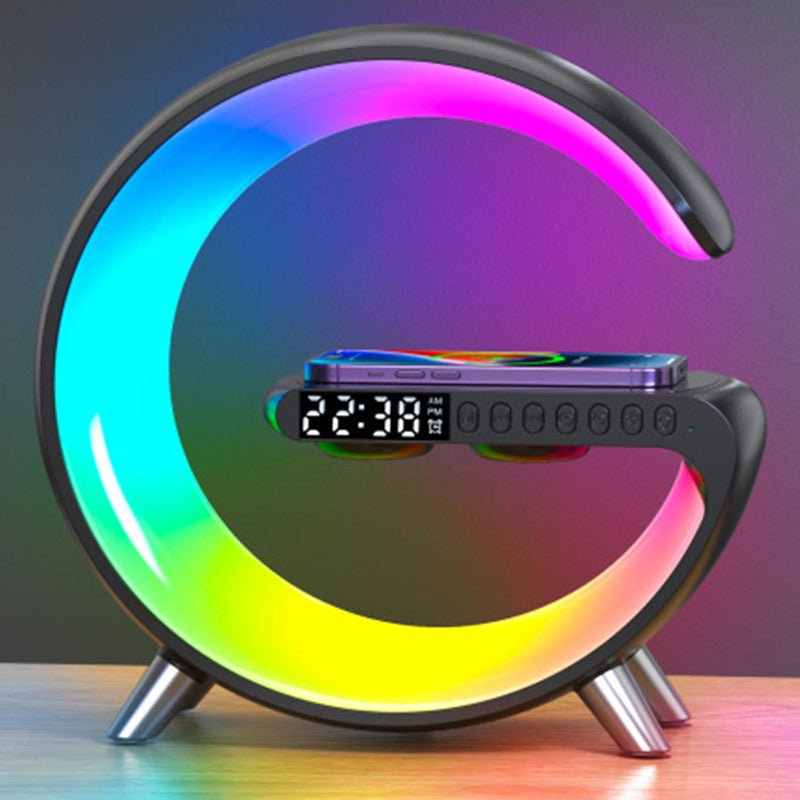 Lampe LED Intelligente en G – Enceinte Bluetooth, Chargeur Sans Fil 15W, Contrôle App