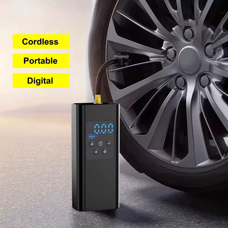 Gonfleur de Pneus Électrique Numérique Automatique 4500 mAh 19 mm Sans Fil 150 psi Compresseur pour Voiture Vélo Ballons — image 2